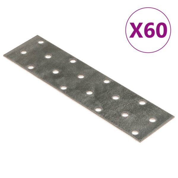 vidaXL Lochplatten 60 Stk. 2 mm 160x40 mm Verzinkter Stahl