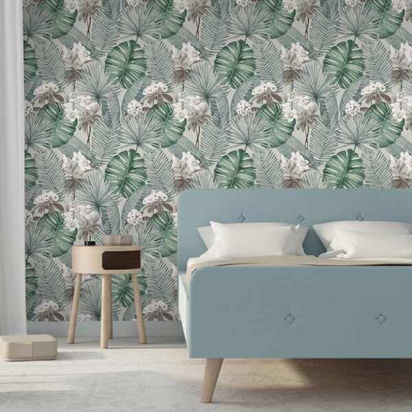 DUTCH WALLCOVERINGS Tapete Eden Grau und Hellgr&uuml;n