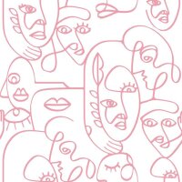 Noordwand Tapete Friends & Coffee Line Art Faces...