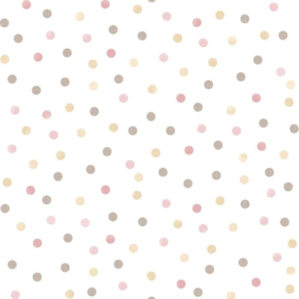 Noordwand Tapete Mondo baby Confetti Dots Rosa, Wei&szlig; und Braun