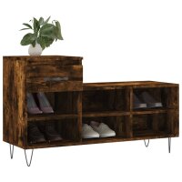 vidaXL Schuhregal Räuchereiche 102x36x60 cm Holzwerkstoff