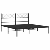 vidaXL Bettgestell mit Kopfteil Metall Schwarz 140x190 cm