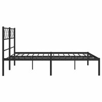 vidaXL Bettgestell mit Kopfteil Metall Schwarz 140x190 cm