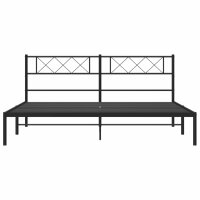 vidaXL Bettgestell mit Kopfteil Metall Schwarz 183x213 cm