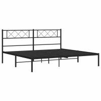 vidaXL Bettgestell mit Kopfteil Metall Schwarz 183x213 cm