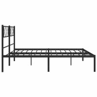 vidaXL Bettgestell mit Kopfteil Metall Schwarz 183x213 cm