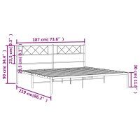 vidaXL Bettgestell mit Kopfteil Metall Schwarz 183x213 cm