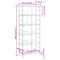 vidaXL B&uuml;cherregal Sonoma-Eiche 78,5x33x188,5 cm Holzwerkstoff