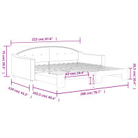 vidaXL Tagesbett Ausziehbar Creme 100x200 cm Stoff