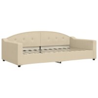 vidaXL Tagesbett Ausziehbar Creme 100x200 cm Stoff