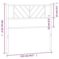 vidaXL Kopfteil Metall Schwarz 107 cm