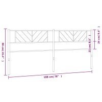 vidaXL Kopfteil Metall Schwarz 193 cm