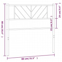 vidaXL Kopfteil Metall Wei&szlig; 75 cm