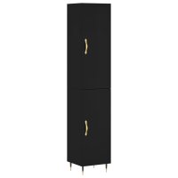 vidaXL Highboard Schwarz 34,5x34x180 cm Holzwerkstoff