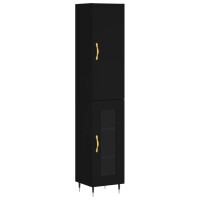 vidaXL Highboard Schwarz 34,5x34x180 cm Holzwerkstoff