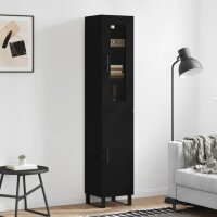 vidaXL Highboard Schwarz 34,5x34x180 cm Holzwerkstoff