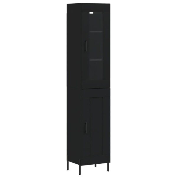 vidaXL Highboard Schwarz 34,5x34x180 cm Holzwerkstoff