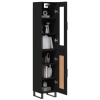 vidaXL Highboard Schwarz 34,5x34x180 cm Holzwerkstoff