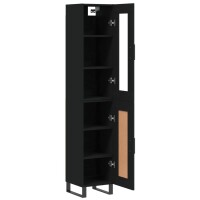 vidaXL Highboard Schwarz 34,5x34x180 cm Holzwerkstoff