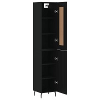 vidaXL Highboard Schwarz 34,5x34x180 cm Holzwerkstoff