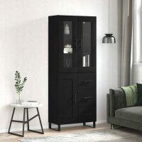 vidaXL Highboard Schwarz 69,5x34x180 cm Holzwerkstoff