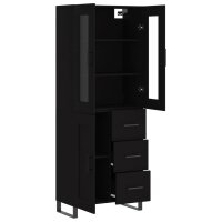 vidaXL Highboard Schwarz 69,5x34x180 cm Holzwerkstoff