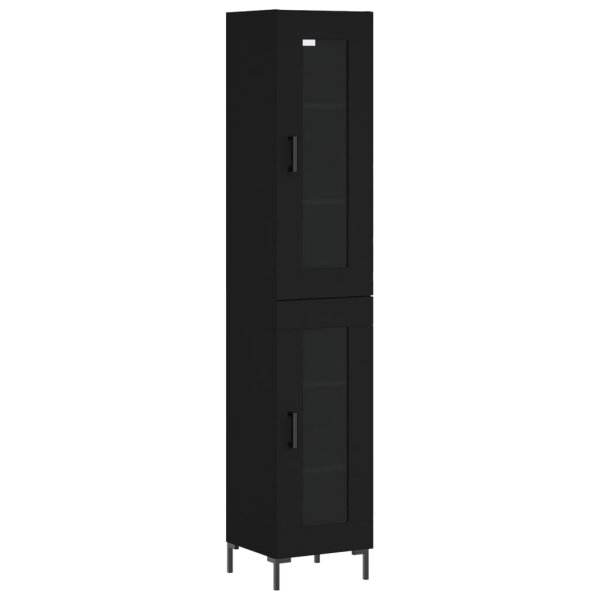 vidaXL Highboard Schwarz 34,5x34x180 cm Holzwerkstoff