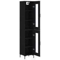 vidaXL Highboard Schwarz 34,5x34x180 cm Holzwerkstoff