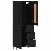 vidaXL Highboard Schwarz 69,5x34x180 cm Holzwerkstoff