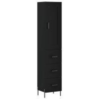 vidaXL Highboard Schwarz 34,5x34x180 cm Holzwerkstoff