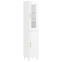 vidaXL Highboard Hochglanz-Weiß 34,5x34x180 cm...