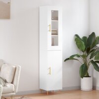 vidaXL Highboard Hochglanz-Weiß 34,5x34x180 cm...