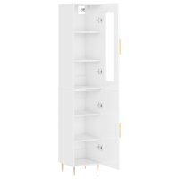 vidaXL Highboard Hochglanz-Wei&szlig; 34,5x34x180 cm Holzwerkstoff