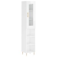 vidaXL Highboard Hochglanz-Weiß 34,5x34x180 cm...