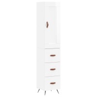 vidaXL Highboard Hochglanz-Wei&szlig; 34,5x34x180 cm Holzwerkstoff