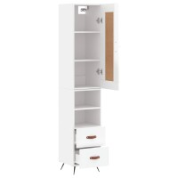 vidaXL Highboard Hochglanz-Wei&szlig; 34,5x34x180 cm Holzwerkstoff