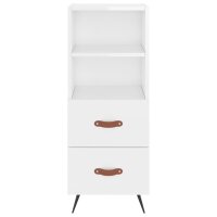 vidaXL Highboard Hochglanz-Wei&szlig; 34,5x34x180 cm Holzwerkstoff