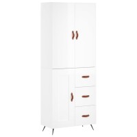 vidaXL Highboard Hochglanz-Weiß 69,5x34x180 cm...