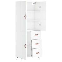 vidaXL Highboard Hochglanz-Wei&szlig; 69,5x34x180 cm Holzwerkstoff