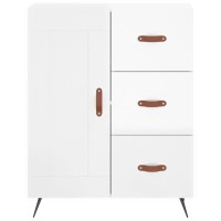 vidaXL Highboard Hochglanz-Wei&szlig; 69,5x34x180 cm Holzwerkstoff