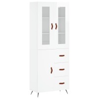 vidaXL Highboard Hochglanz-Wei&szlig; 69,5x34x180 cm Holzwerkstoff