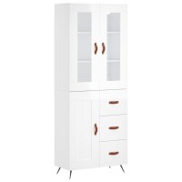 vidaXL Highboard Hochglanz-Weiß 69,5x34x180 cm...