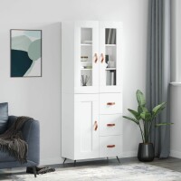 vidaXL Highboard Hochglanz-Weiß 69,5x34x180 cm...