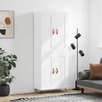 vidaXL Highboard Hochglanz-Weiß 69,5x34x180 cm...