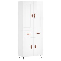 vidaXL Highboard Hochglanz-Weiß 69,5x34x180 cm...