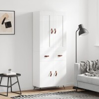 vidaXL Highboard Hochglanz-Weiß 69,5x34x180 cm...