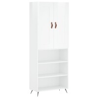 vidaXL Highboard Hochglanz-Wei&szlig; 69,5x34x180 cm Holzwerkstoff