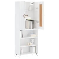 vidaXL Highboard Hochglanz-Wei&szlig; 69,5x34x180 cm Holzwerkstoff