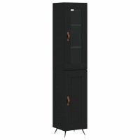 vidaXL Highboard Schwarz 34,5x34x180 cm Holzwerkstoff