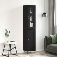 vidaXL Highboard Schwarz 34,5x34x180 cm Holzwerkstoff